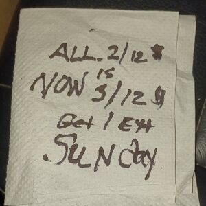 All 2/$12 Items Are Now 3/$12  ALL SUNDAY